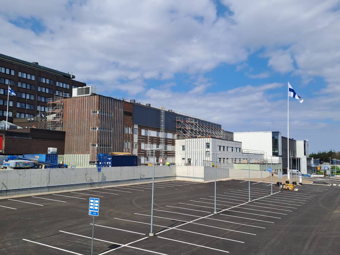 Kotkan keskussairaalan työmaa-alue