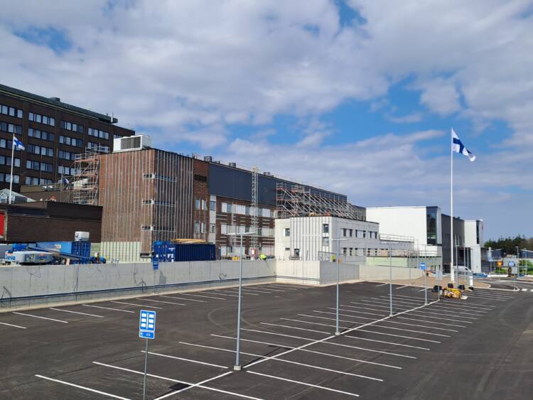 Kotkan keskussairaalan työmaa-alue